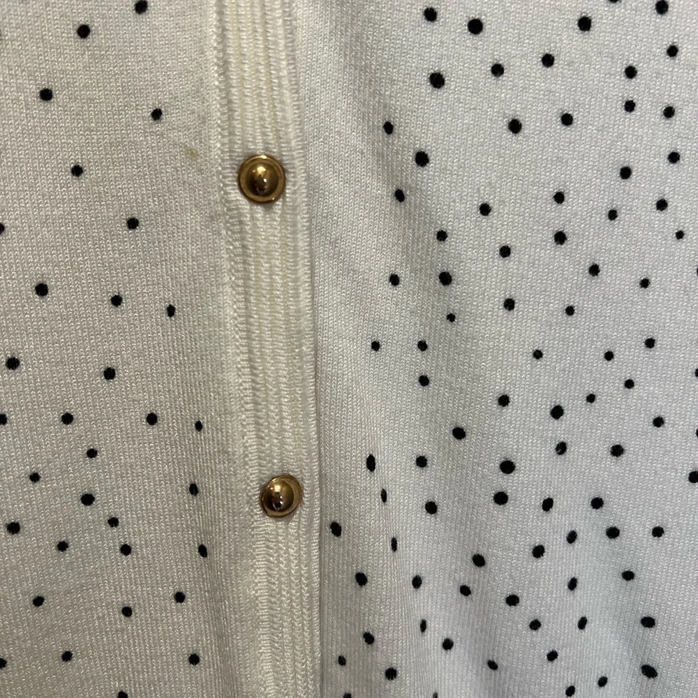 Women's White with Black Polka Dots Cardigan‎